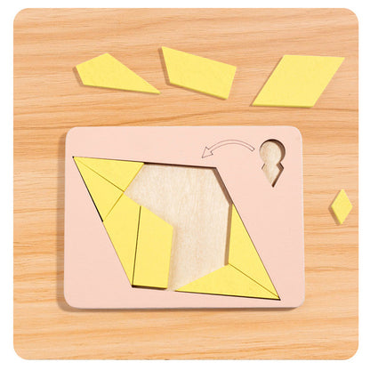 MindFlex - Breinpuzzel Houten Tangram | 50% KORTING