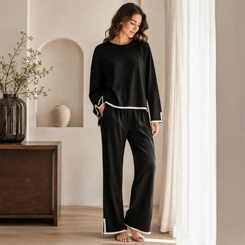 Heidi – Dames Everyday Set met Wijd Uitlopende Broek