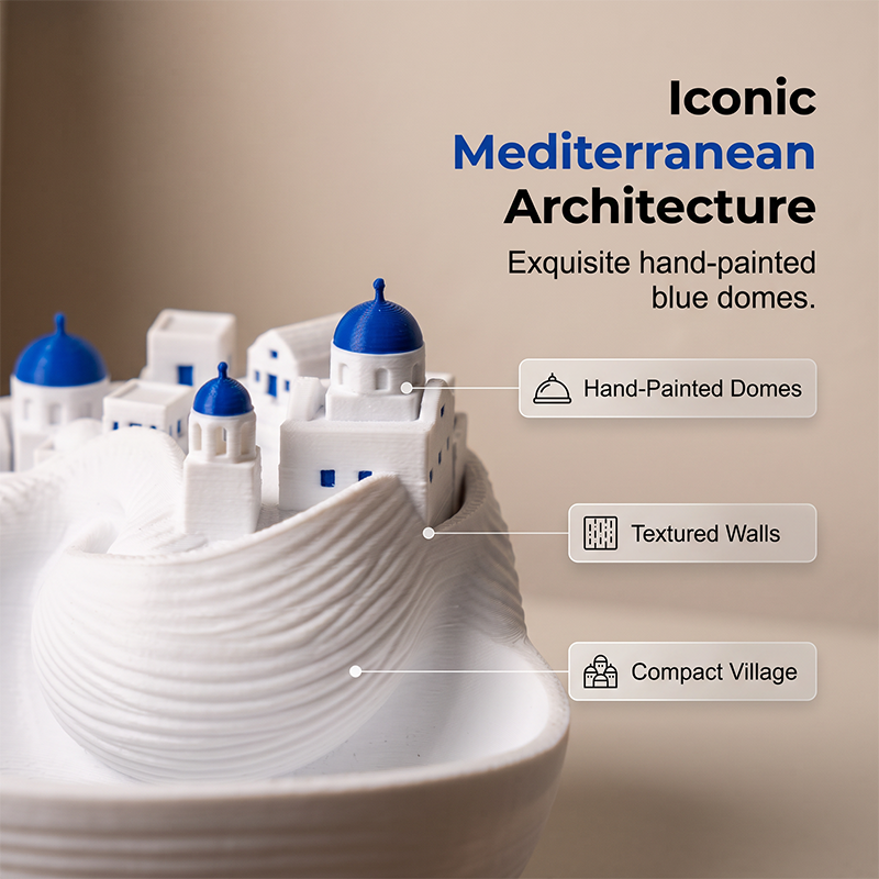 Santorini Keramische Tray — Geniet van Dagelijkse Rust