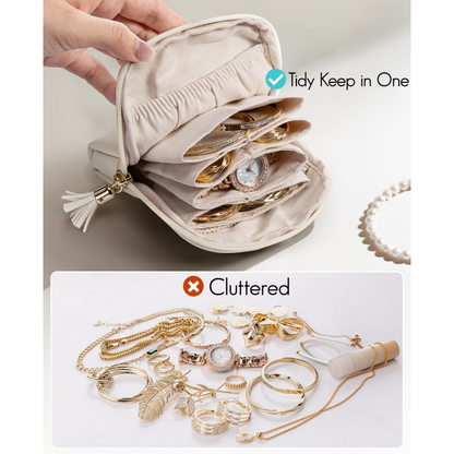 Lena – Compact Sieraden Organizer voor Onderweg met Fluwelen Voering