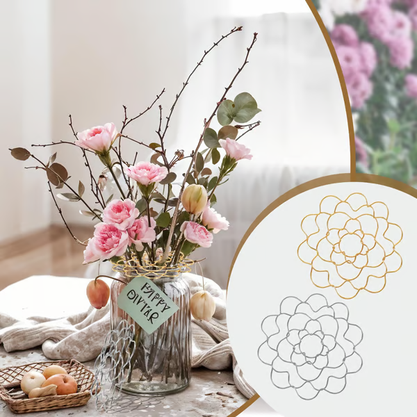 FloraCraft – roestvrijstalen bloemschikhulp met bloemenrooster