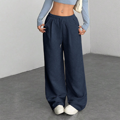 Mila — Wijde Corduroy Broek | 50% KORTING