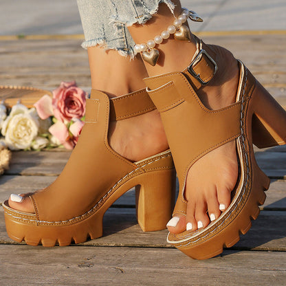 Brielle – Dames Comfortabele Sandalen met Verhoogde Hak en Verstelbare Pasvorm