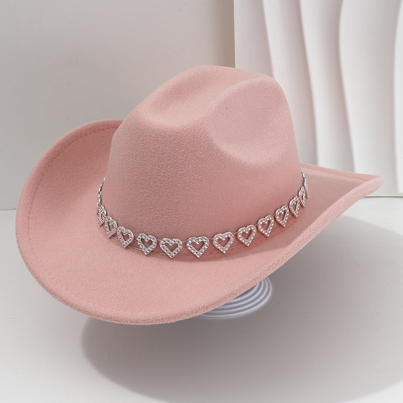 Amelia — Elegante Fedora Hoed met Hart van Strassstenen