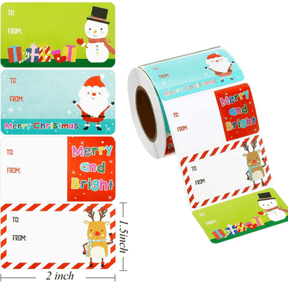 Zelfklevende kerstcadeau labels set van 500 stuks | 50% KORTING