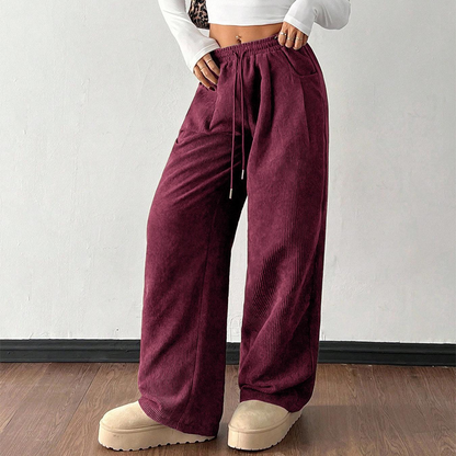 Mila — Wijde Corduroy Broek | 50% KORTING