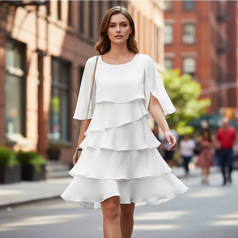 Celia – Elegante Ruffle Jurk | 50% KORTING