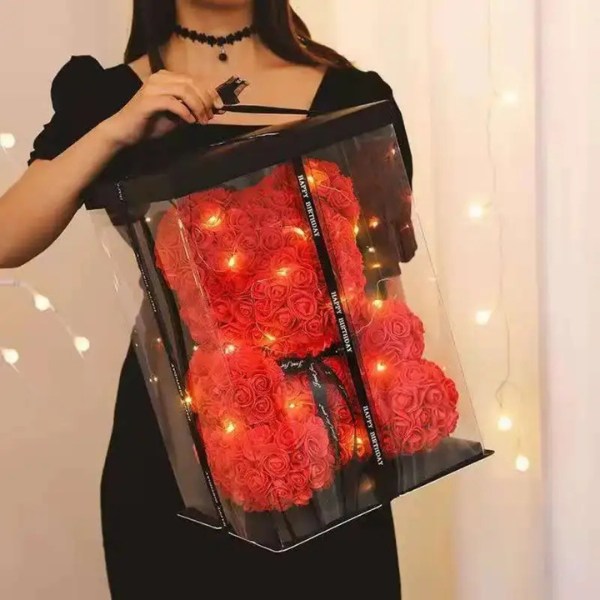 RoseBear – Romantische teddybeer van eeuwige rozen