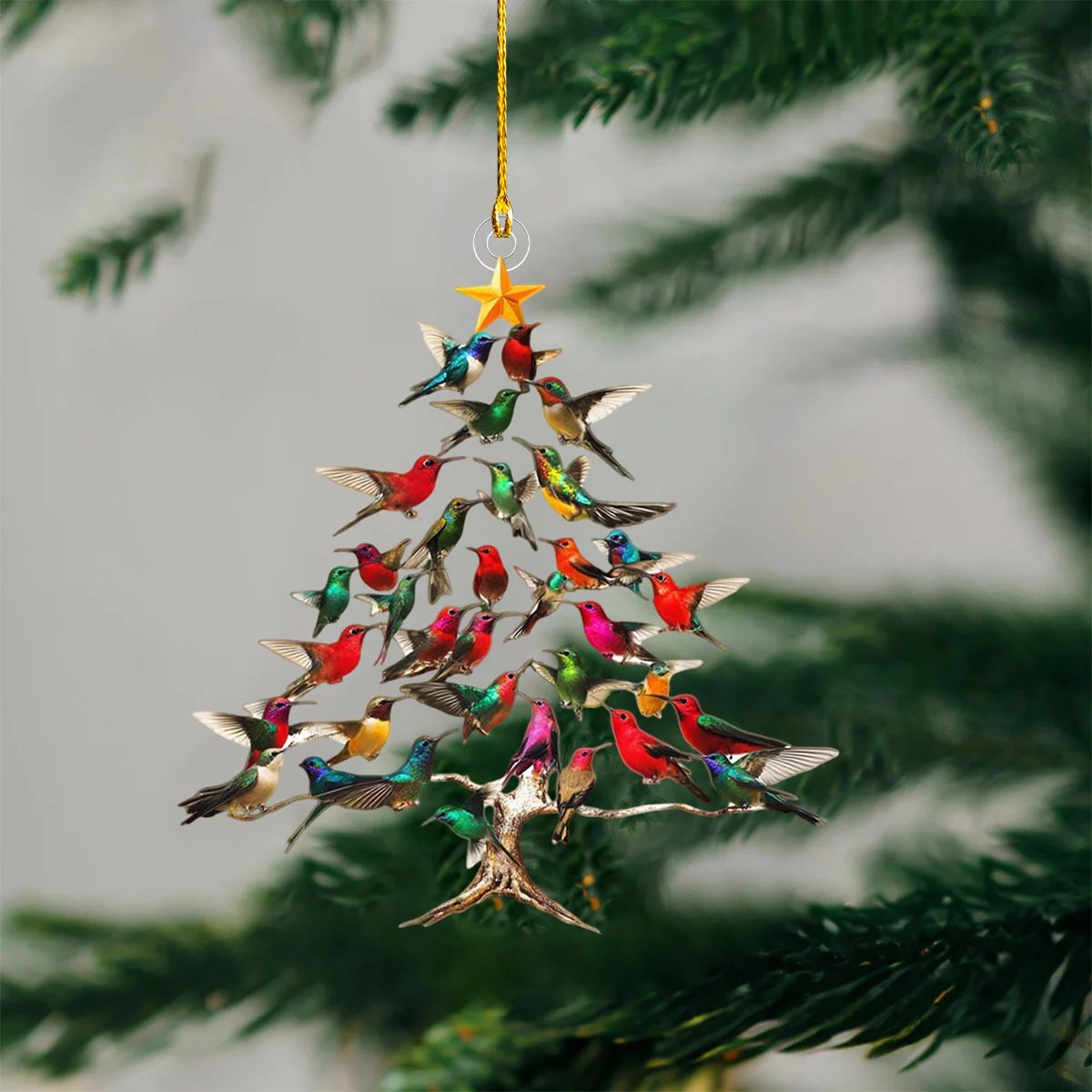 Winterly – Kolibrie 2D acryl kerstversiering | 1+2 GRATIS
