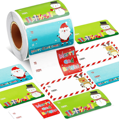 Zelfklevende kerstcadeau labels set van 500 stuks | 50% KORTING