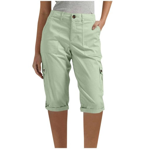 Heidi – Dames Capri Broek met Stretch en Praktische Zakjes