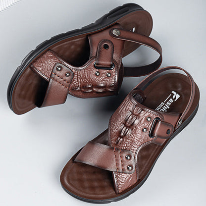 Noah – Heren leren sandalen met massage voetbed