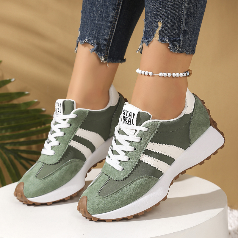 Ava – Dames Vintage-Inspiratie Chunky Sneakers met 4 cm Hoogte