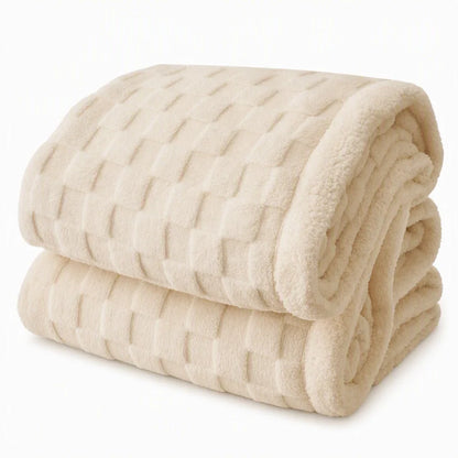 Pluche deken van sherpa en flanel – behaaglijk comfort op koude dagen