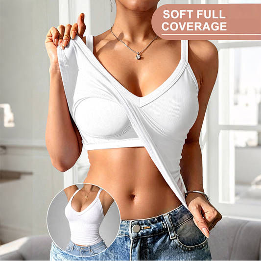 Heidi – Dames gewatteerde tanktop met aansluitend ontwerp