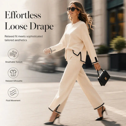 Heidi – Dames Everyday Set met Wijd Uitlopende Broek