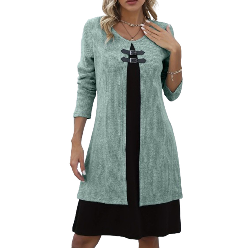 Sophie – Elegante A-lijnjurk met stijlvolle gespen | 50% KORTING