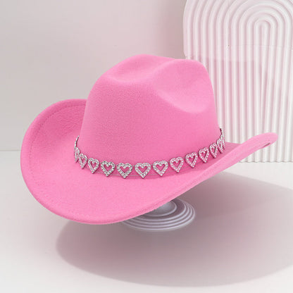 Amelia — Elegante Fedora Hoed met Hart van Strassstenen