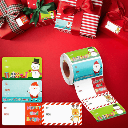 Zelfklevende kerstcadeau labels set van 500 stuks | 50% KORTING