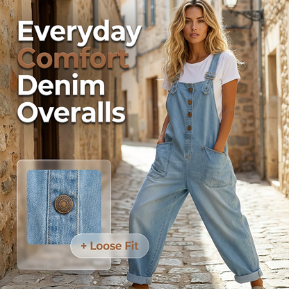 Maria – Denim tuinbroek met casual pasvorm en verstelbare gespen