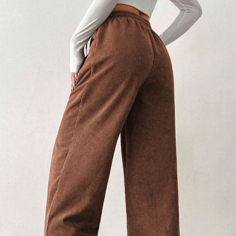 Mila — Wijde Corduroy Broek | 50% KORTING