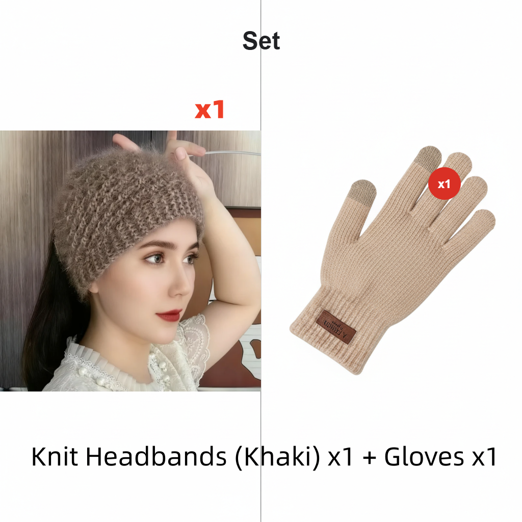 Grace – Gezellig gebreide hoofdband met bloemmotief en open bovenkant ontwerp