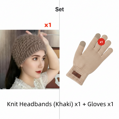 Grace – Gezellig gebreide hoofdband met bloemmotief en open bovenkant ontwerp