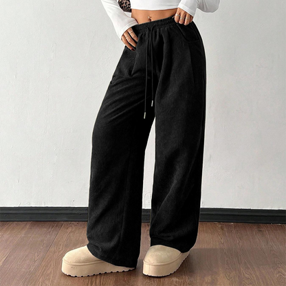 Mila — Wijde Corduroy Broek | 50% KORTING