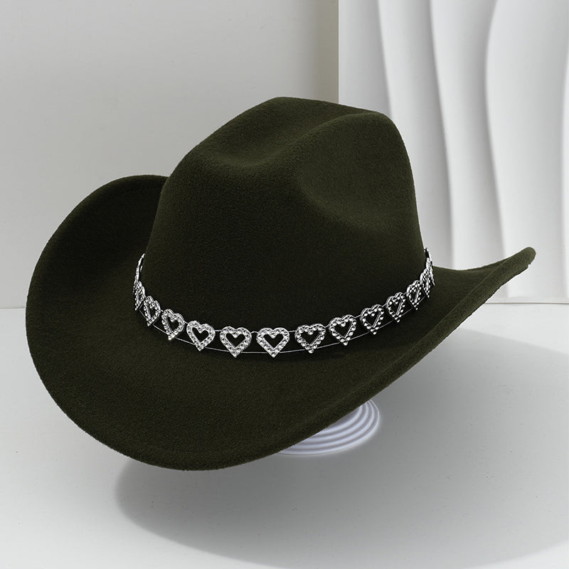 Amelia — Elegante Fedora Hoed met Hart van Strassstenen