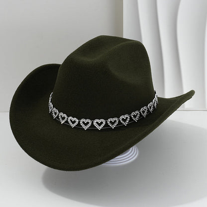 Amelia — Elegante Fedora Hoed met Hart van Strassstenen