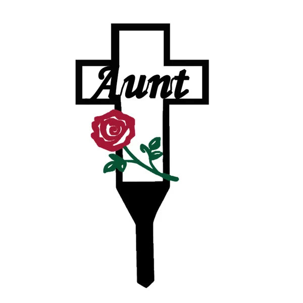 Variant image for Begraafplaatskruis - Duurzaam Herinneringssymbool voor Moeders met Roos-13