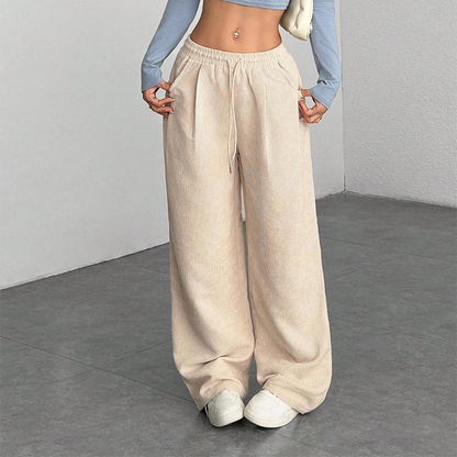 Mila — Wijde Corduroy Broek | 50% KORTING