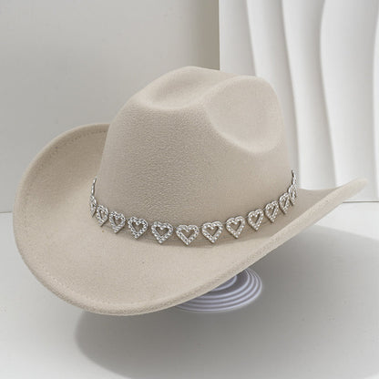 Amelia — Elegante Fedora Hoed met Hart van Strassstenen