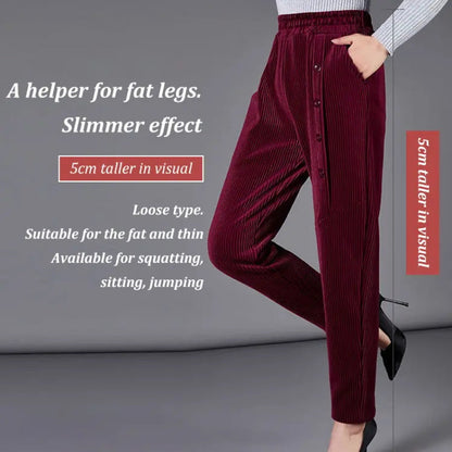 Carol - Dames corduroy broek met hoge taille