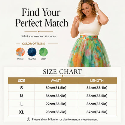 Sofia – Aquarel Bloemen Tule Rok met Ademend Comfort