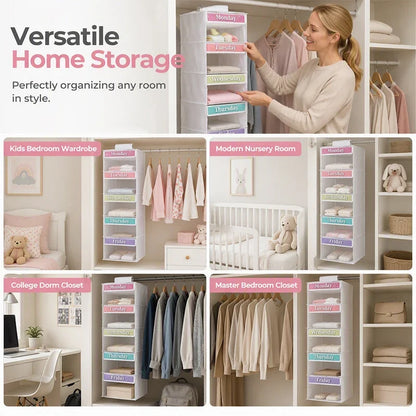 ClarityNest Hangende Organizer met 5 Compartimenten – Makkelijke Orde in de Kast