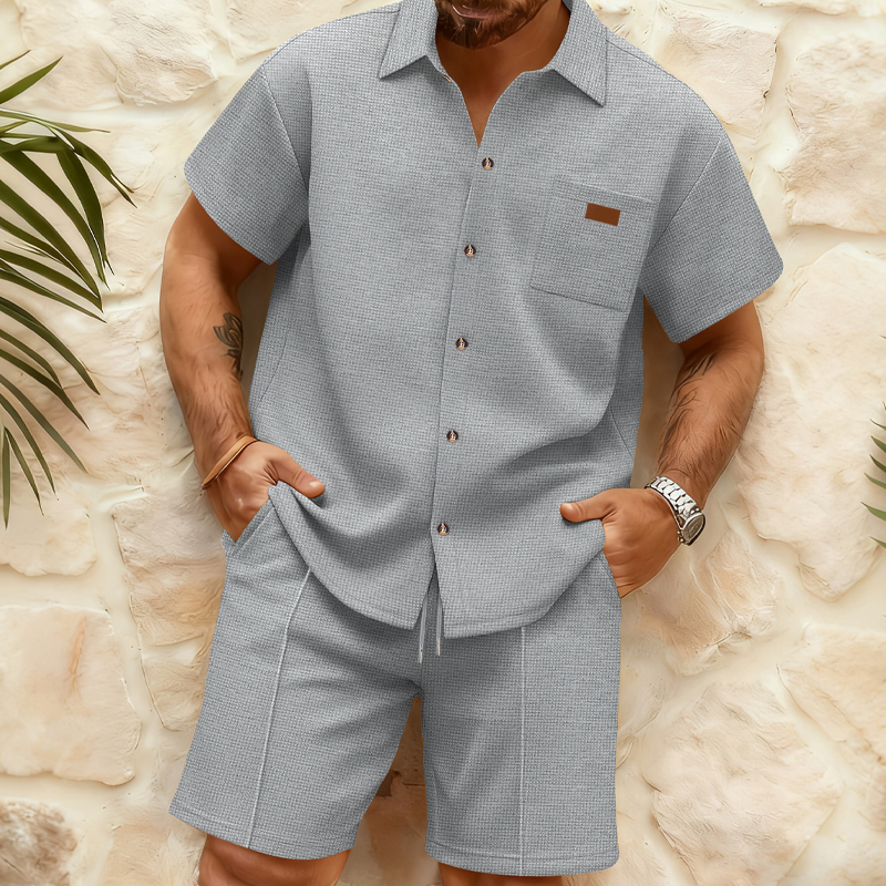 Feet — Ademend Wafelgebreid Set met Casual Pasvorm