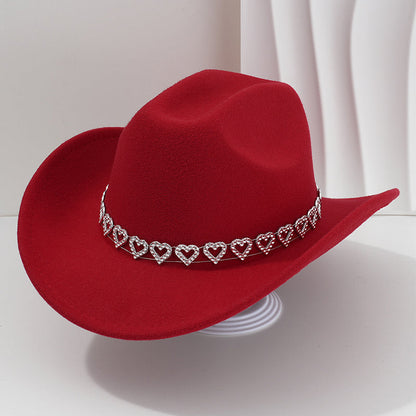 Amelia — Elegante Fedora Hoed met Hart van Strassstenen