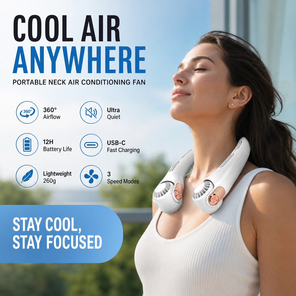 Neck Breeze Ventilator — Gepersonaliseerd Koelcomfort