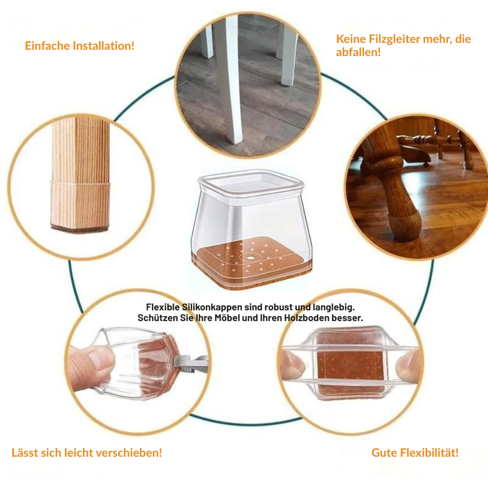 GlideGuard – stille vloerbescherming voor stoelen