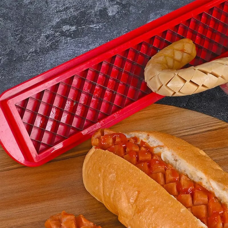 Hotdog-Schneider-perfecte Criss-Cross-sneden voor intensieve smaak
