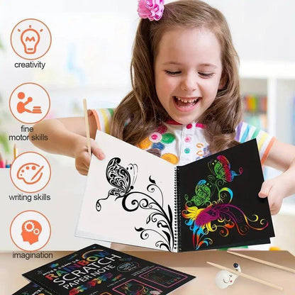 ColorSpark – Regenboog Magisch Kladpapier met Houten Stylus | 1+1 GRATIS