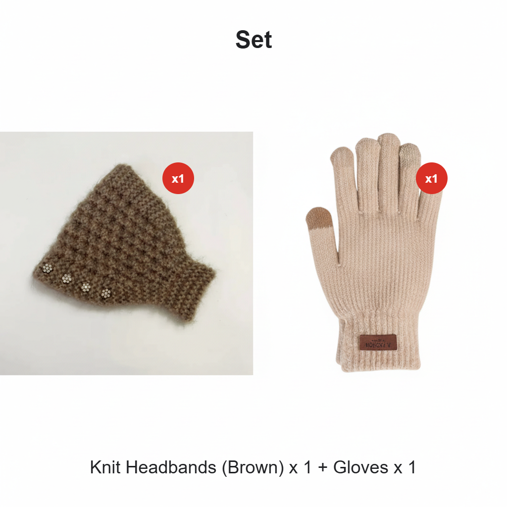 Grace – Gezellig gebreide hoofdband met bloemmotief en open bovenkant ontwerp