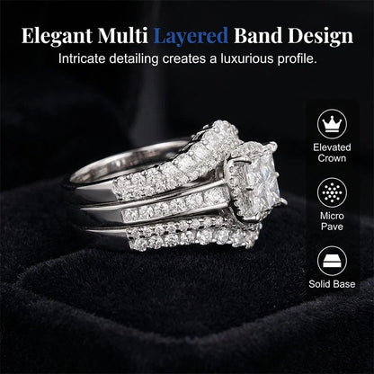 Juliana – Prinsesgeslepen Zirkonen Ring met Witgoud Look