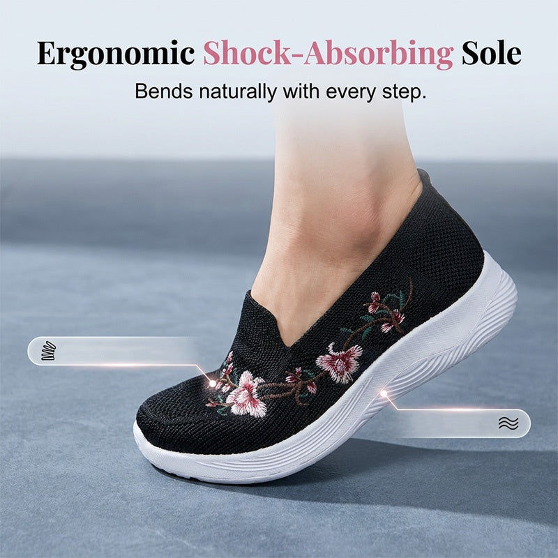 Grace – Dames Ademende Bloemen Mesh Schoenen met Gevoerde Zool