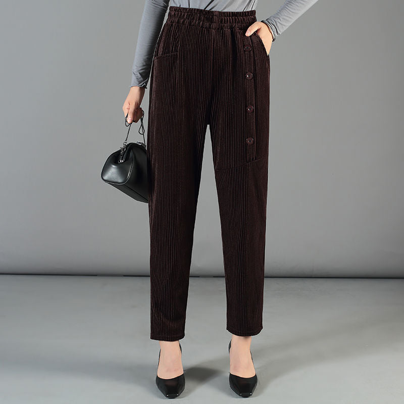 Carol - Dames corduroy broek met hoge taille