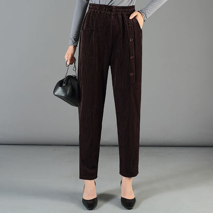 Carol - Dames corduroy broek met hoge taille