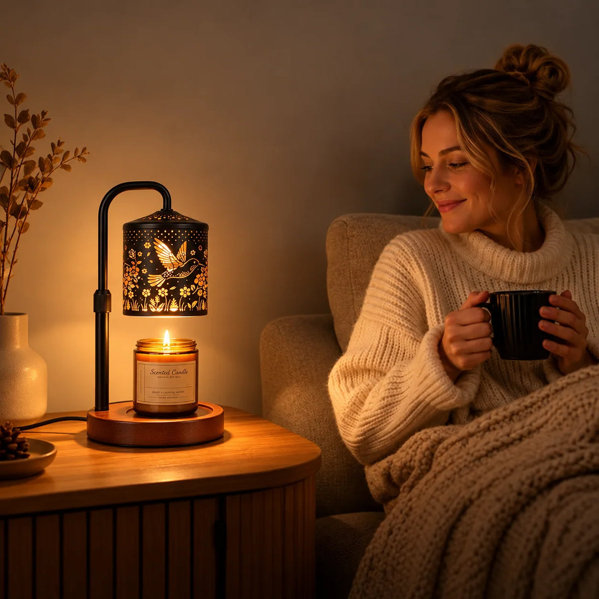 EmberLuxe Kaarsverwarmer — Sfeervol Licht, Kalmerende Geur
