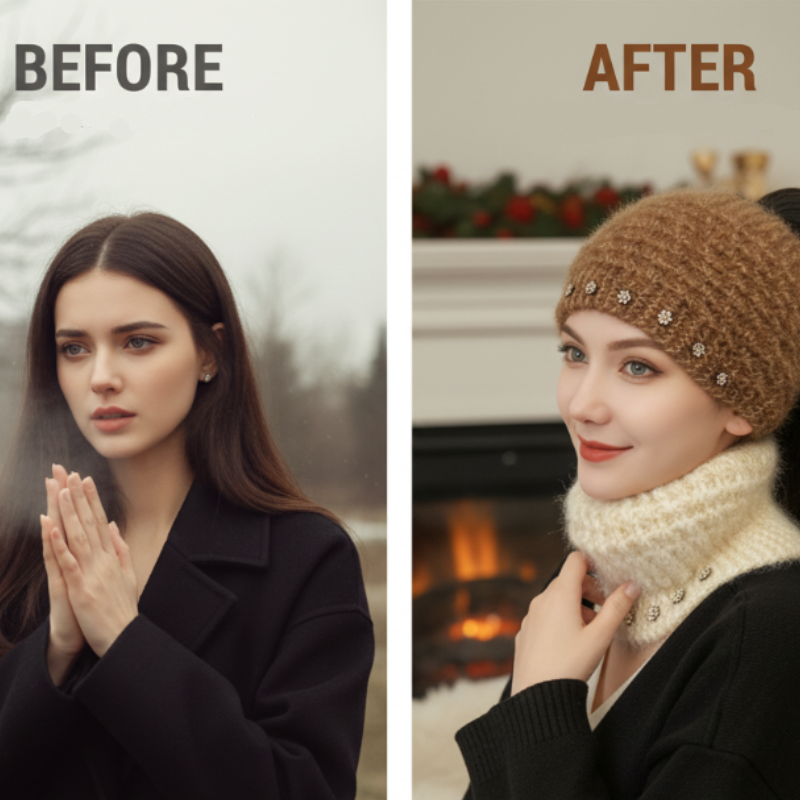 Grace – Gezellig gebreide hoofdband met bloemmotief en open bovenkant ontwerp