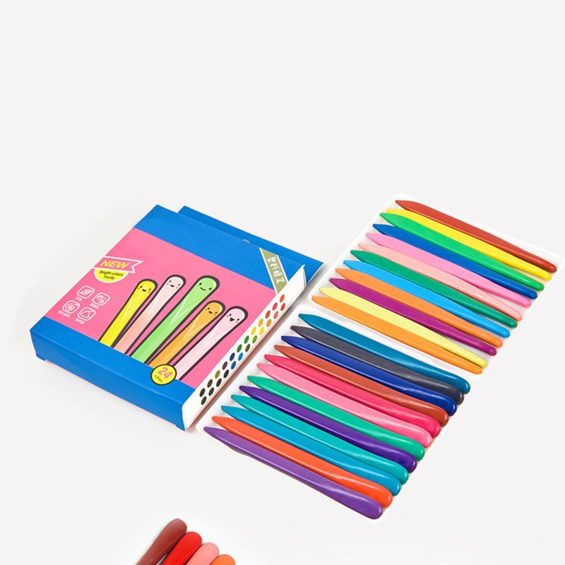 CleanColor | Set 24 stuks Afwasbare Kleurpotloden Zonder Vlekken | 50% KORTING